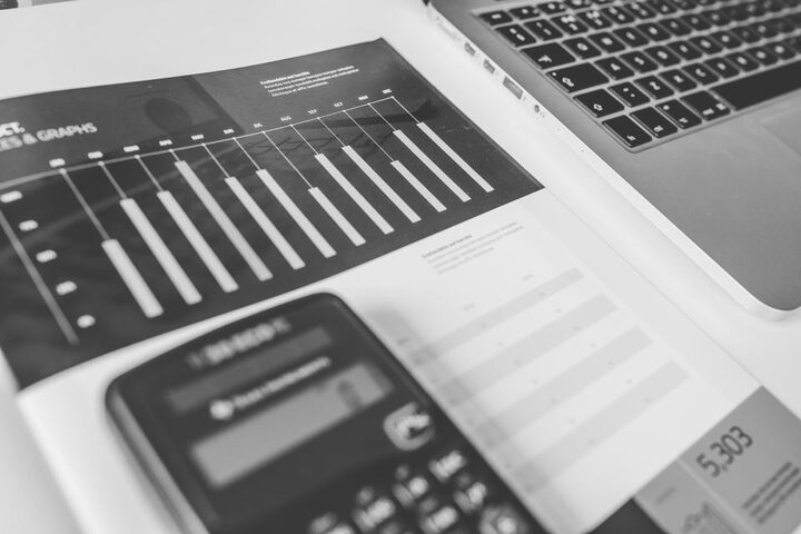 A printed report showing bar charts